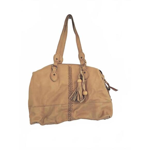The Sak Tan Laurel Canyon Satchel with Tassel Boho Hobo Purse - Picture 1 of 6